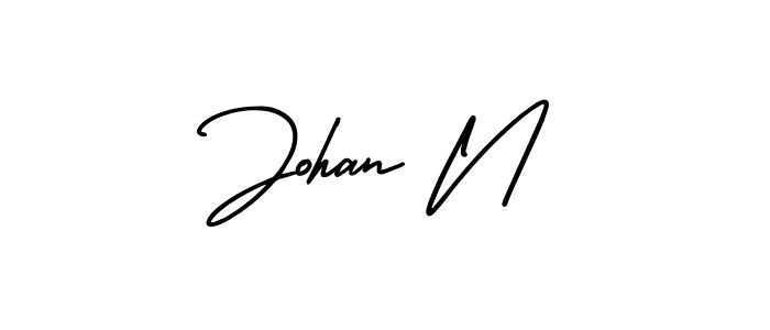 Design your own signature with our free online signature maker. With this signature software, you can create a handwritten (AmerikaSignatureDemo-Regular) signature for name Johan N. Johan N signature style 3 images and pictures png