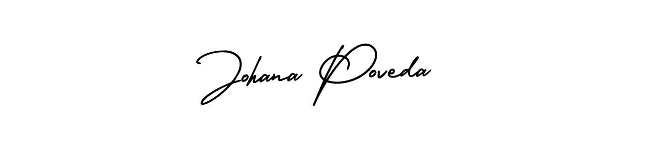 Make a short Johana Poveda signature style. Manage your documents anywhere anytime using AmerikaSignatureDemo-Regular. Create and add eSignatures, submit forms, share and send files easily. Johana Poveda signature style 3 images and pictures png