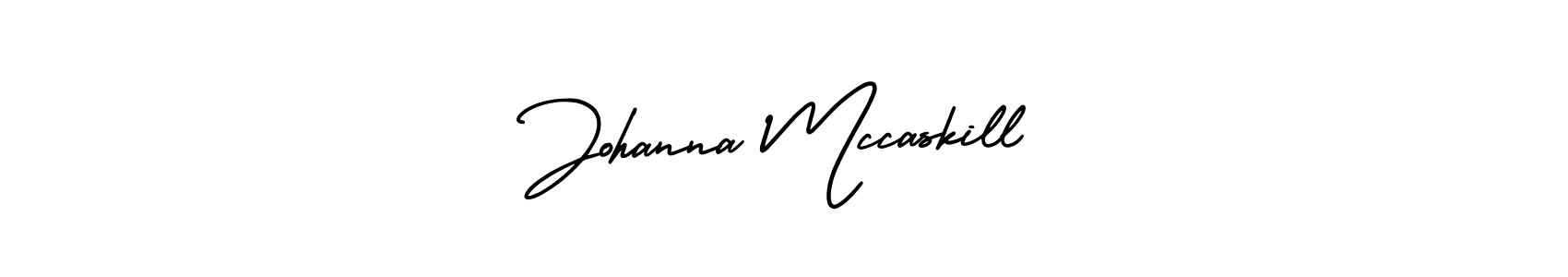 You should practise on your own different ways (AmerikaSignatureDemo-Regular) to write your name (Johanna Mccaskill) in signature. don't let someone else do it for you. Johanna Mccaskill signature style 3 images and pictures png