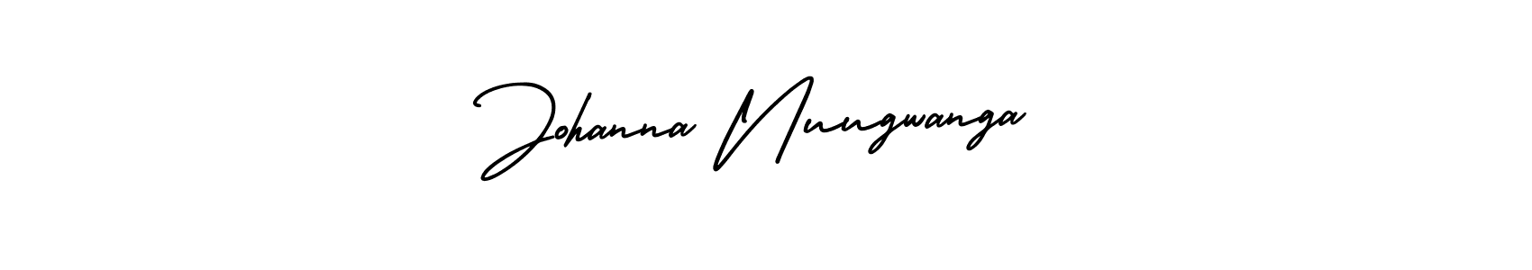 The best way (AmerikaSignatureDemo-Regular) to make a short signature is to pick only two or three words in your name. The name Johanna Nuugwanga include a total of six letters. For converting this name. Johanna Nuugwanga signature style 3 images and pictures png