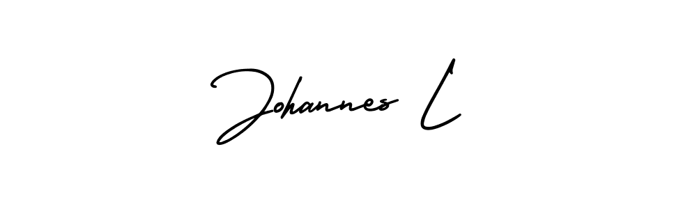 Create a beautiful signature design for name Johannes L. With this signature (AmerikaSignatureDemo-Regular) fonts, you can make a handwritten signature for free. Johannes L signature style 3 images and pictures png