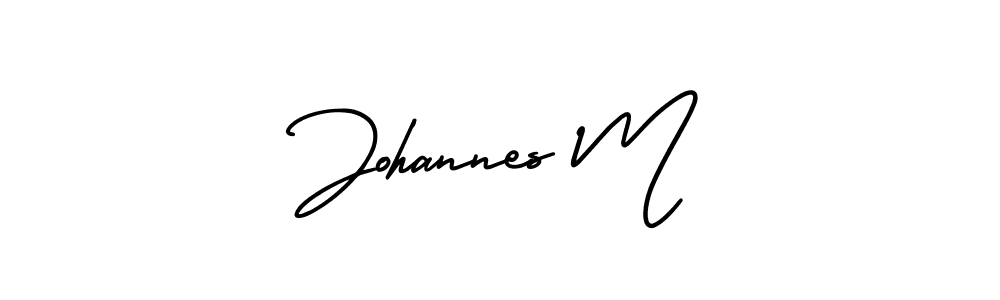 You should practise on your own different ways (AmerikaSignatureDemo-Regular) to write your name (Johannes M) in signature. don't let someone else do it for you. Johannes M signature style 3 images and pictures png