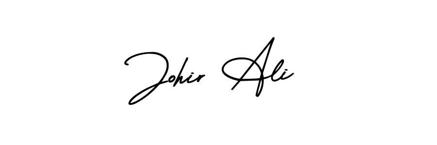 How to make Johir Ali name signature. Use AmerikaSignatureDemo-Regular style for creating short signs online. This is the latest handwritten sign. Johir Ali signature style 3 images and pictures png