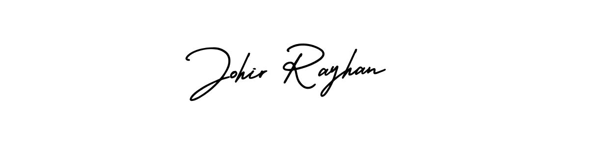 How to make Johir Rayhan name signature. Use AmerikaSignatureDemo-Regular style for creating short signs online. This is the latest handwritten sign. Johir Rayhan signature style 3 images and pictures png