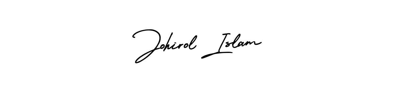 Design your own signature with our free online signature maker. With this signature software, you can create a handwritten (AmerikaSignatureDemo-Regular) signature for name Johirol Islam. Johirol Islam signature style 3 images and pictures png