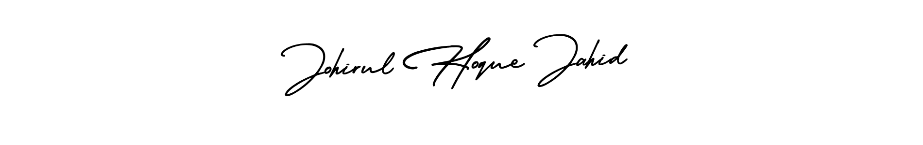 The best way (AmerikaSignatureDemo-Regular) to make a short signature is to pick only two or three words in your name. The name Johirul Hoque Jahid include a total of six letters. For converting this name. Johirul Hoque Jahid signature style 3 images and pictures png