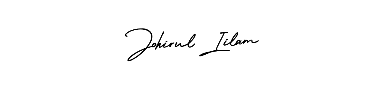 This is the best signature style for the Johirul Iilam name. Also you like these signature font (AmerikaSignatureDemo-Regular). Mix name signature. Johirul Iilam signature style 3 images and pictures png