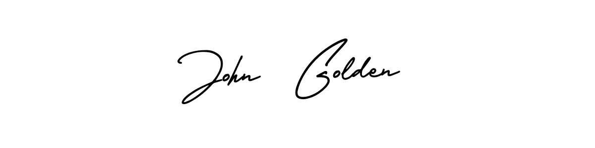 The best way (AmerikaSignatureDemo-Regular) to make a short signature is to pick only two or three words in your name. The name John  Golden include a total of six letters. For converting this name. John  Golden signature style 3 images and pictures png