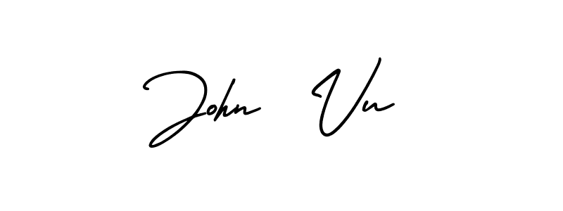 Similarly AmerikaSignatureDemo-Regular is the best handwritten signature design. Signature creator online .You can use it as an online autograph creator for name John  Vu. John  Vu signature style 3 images and pictures png