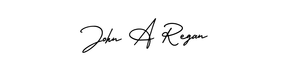 How to make John A Regan name signature. Use AmerikaSignatureDemo-Regular style for creating short signs online. This is the latest handwritten sign. John A Regan signature style 3 images and pictures png