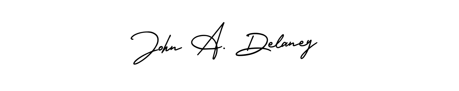 The best way (AmerikaSignatureDemo-Regular) to make a short signature is to pick only two or three words in your name. The name John A. Delaney include a total of six letters. For converting this name. John A. Delaney signature style 3 images and pictures png