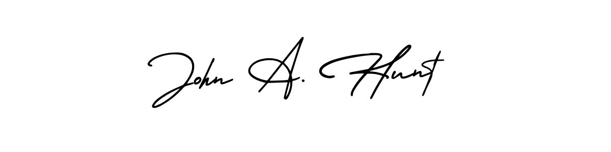 How to Draw John A. Hunt signature style? AmerikaSignatureDemo-Regular is a latest design signature styles for name John A. Hunt. John A. Hunt signature style 3 images and pictures png