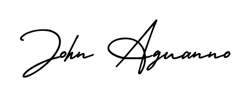 Try this chic John Aguanno handwritten sign style. Using AmerikaSignatureDemo-Regular font elements, it gives your name a sleek, memorable identity. John Aguanno signature style 3 images and pictures png