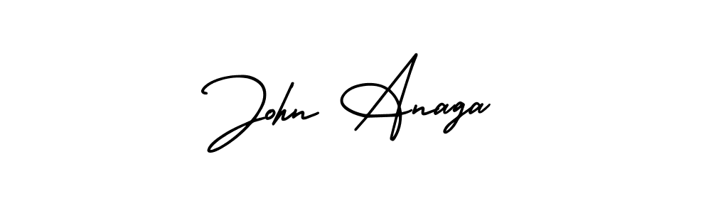 You should practise on your own different ways (AmerikaSignatureDemo-Regular) to write your name (John Anaga) in signature. don't let someone else do it for you. John Anaga signature style 3 images and pictures png