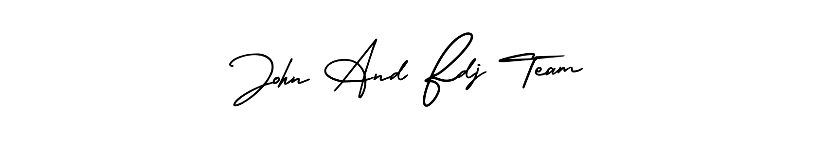 How to Draw John And Fdj Team signature style? AmerikaSignatureDemo-Regular is a latest design signature styles for name John And Fdj Team. John And Fdj Team signature style 3 images and pictures png