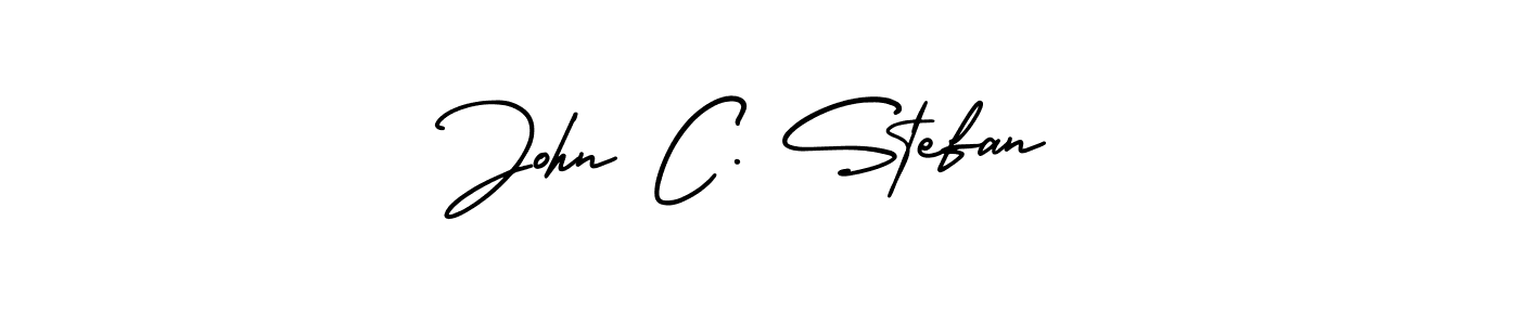 The best way (AmerikaSignatureDemo-Regular) to make a short signature is to pick only two or three words in your name. The name John C. Stefan include a total of six letters. For converting this name. John C. Stefan signature style 3 images and pictures png