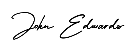 Master the art of signing with John Edwards written in fluent AmerikaSignatureDemo-Regular script. A great template to practice and refine your handwriting. John Edwards signature style 3 images and pictures png
