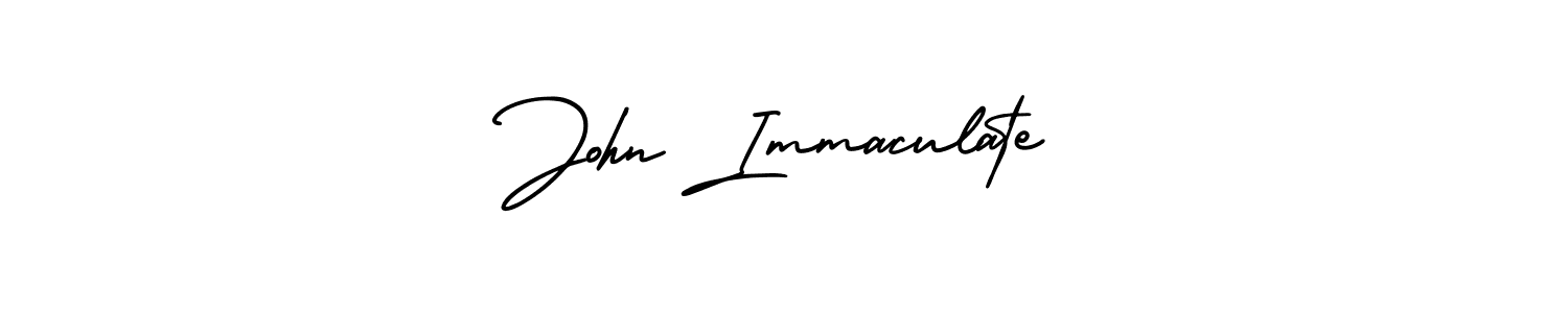 You should practise on your own different ways (AmerikaSignatureDemo-Regular) to write your name (John Immaculate) in signature. don't let someone else do it for you. John Immaculate signature style 3 images and pictures png
