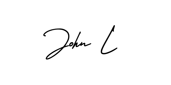 How to make John L name signature. Use AmerikaSignatureDemo-Regular style for creating short signs online. This is the latest handwritten sign. John L signature style 3 images and pictures png