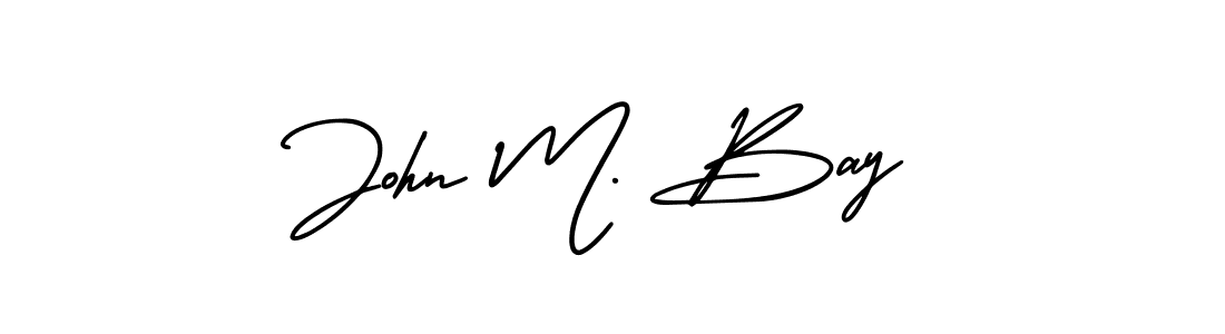 Make a beautiful signature design for name John M. Bay. With this signature (AmerikaSignatureDemo-Regular) style, you can create a handwritten signature for free. John M. Bay signature style 3 images and pictures png