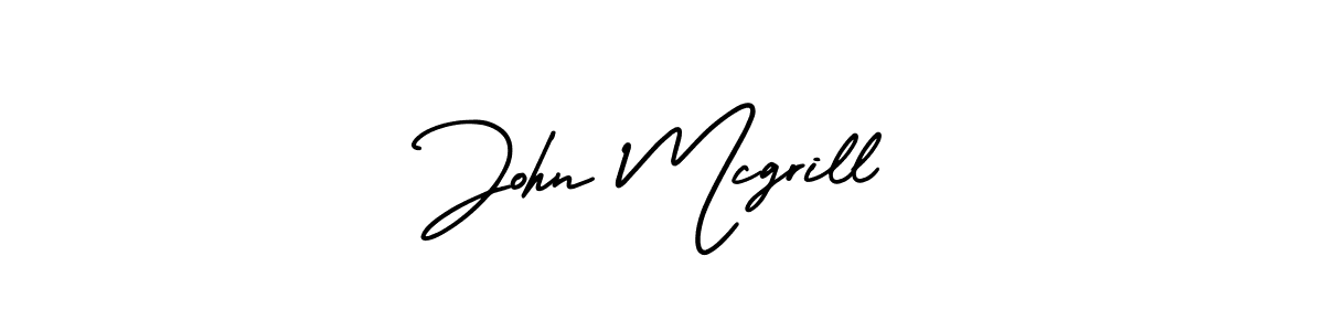 How to make John Mcgrill name signature. Use AmerikaSignatureDemo-Regular style for creating short signs online. This is the latest handwritten sign. John Mcgrill signature style 3 images and pictures png