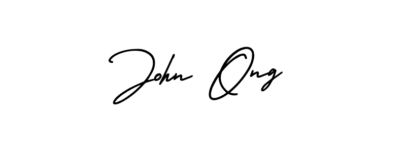 Design your own signature with our free online signature maker. With this signature software, you can create a handwritten (AmerikaSignatureDemo-Regular) signature for name John Ong. John Ong signature style 3 images and pictures png