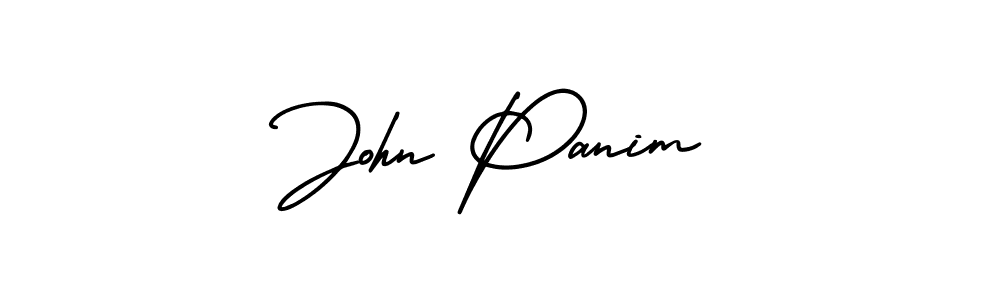 John Panim stylish signature style. Best Handwritten Sign (AmerikaSignatureDemo-Regular) for my name. Handwritten Signature Collection Ideas for my name John Panim. John Panim signature style 3 images and pictures png