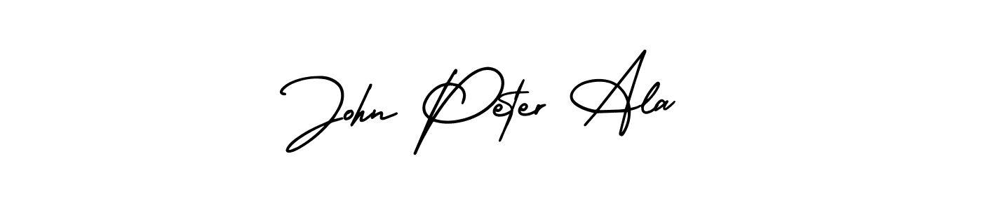 Make a beautiful signature design for name John Peter Ala. With this signature (AmerikaSignatureDemo-Regular) style, you can create a handwritten signature for free. John Peter Ala signature style 3 images and pictures png