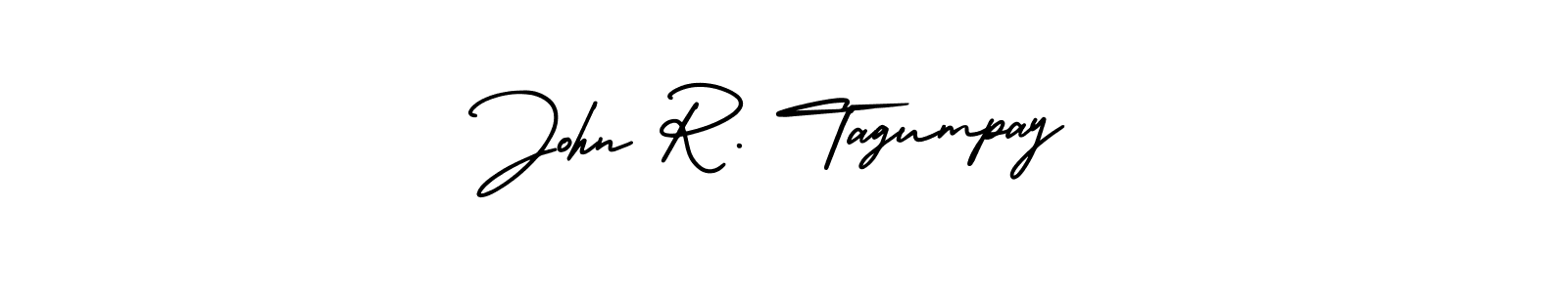 The best way (AmerikaSignatureDemo-Regular) to make a short signature is to pick only two or three words in your name. The name John R. Tagumpay include a total of six letters. For converting this name. John R. Tagumpay signature style 3 images and pictures png