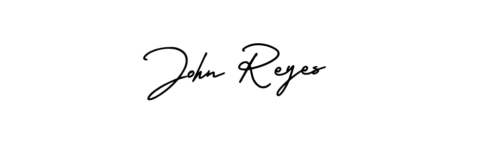 How to make John Reyes name signature. Use AmerikaSignatureDemo-Regular style for creating short signs online. This is the latest handwritten sign. John Reyes signature style 3 images and pictures png