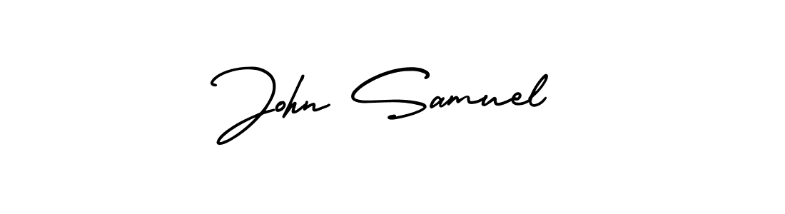 How to make John Samuel name signature. Use AmerikaSignatureDemo-Regular style for creating short signs online. This is the latest handwritten sign. John Samuel signature style 3 images and pictures png