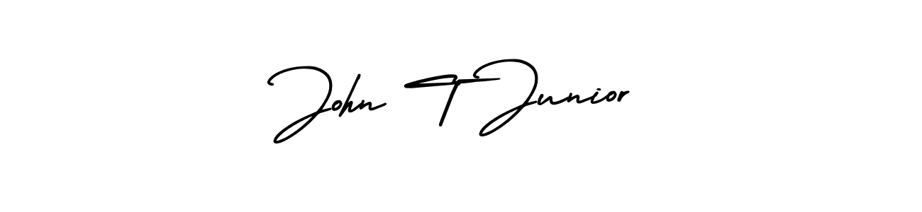 John T Junior stylish signature style. Best Handwritten Sign (AmerikaSignatureDemo-Regular) for my name. Handwritten Signature Collection Ideas for my name John T Junior. John T Junior signature style 3 images and pictures png