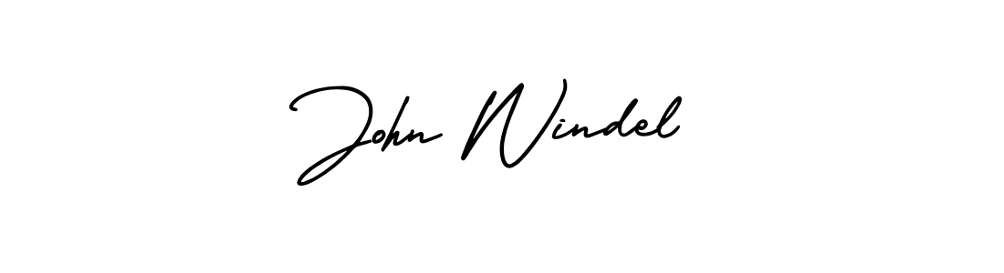 John Windel stylish signature style. Best Handwritten Sign (AmerikaSignatureDemo-Regular) for my name. Handwritten Signature Collection Ideas for my name John Windel. John Windel signature style 3 images and pictures png