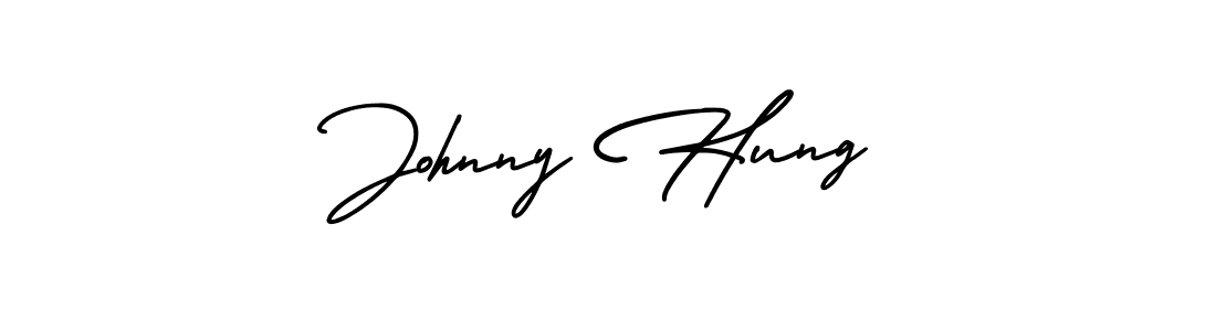 The best way (AmerikaSignatureDemo-Regular) to make a short signature is to pick only two or three words in your name. The name Johnny Hung include a total of six letters. For converting this name. Johnny Hung signature style 3 images and pictures png