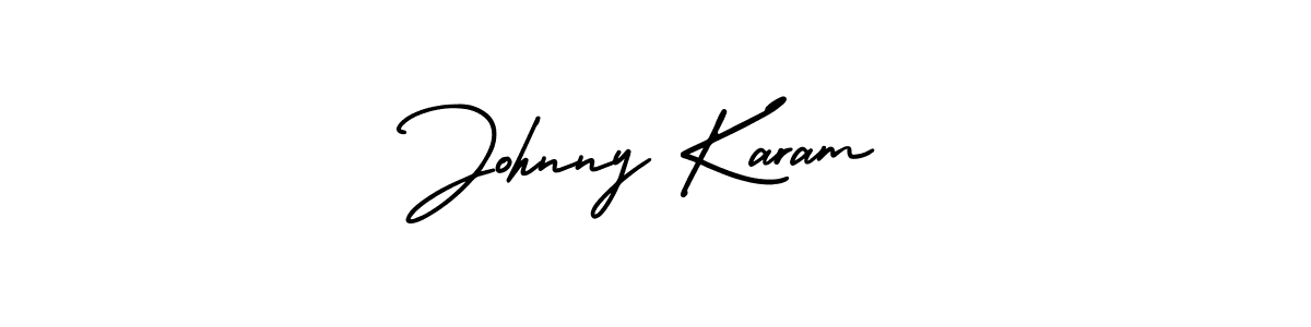 How to make Johnny Karam name signature. Use AmerikaSignatureDemo-Regular style for creating short signs online. This is the latest handwritten sign. Johnny Karam signature style 3 images and pictures png