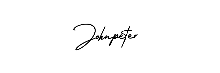 You should practise on your own different ways (AmerikaSignatureDemo-Regular) to write your name (Johnpeter) in signature. don't let someone else do it for you. Johnpeter signature style 3 images and pictures png