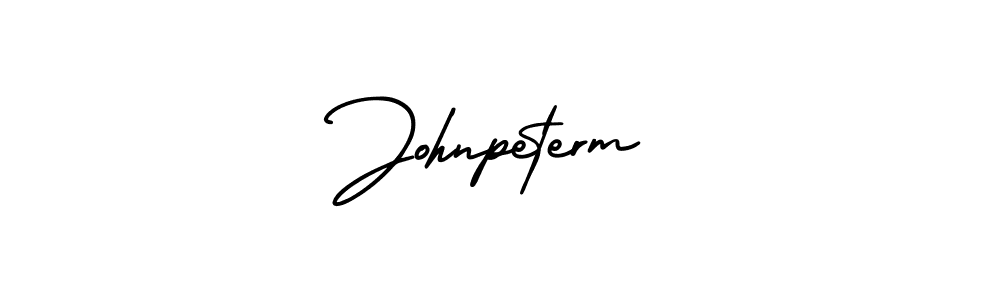 How to make Johnpeterm name signature. Use AmerikaSignatureDemo-Regular style for creating short signs online. This is the latest handwritten sign. Johnpeterm signature style 3 images and pictures png