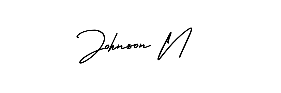 Design your own signature with our free online signature maker. With this signature software, you can create a handwritten (AmerikaSignatureDemo-Regular) signature for name Johnson N. Johnson N signature style 3 images and pictures png