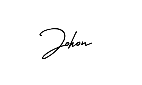 How to make Johon name signature. Use AmerikaSignatureDemo-Regular style for creating short signs online. This is the latest handwritten sign. Johon signature style 3 images and pictures png