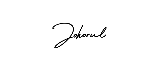 The best way (AmerikaSignatureDemo-Regular) to make a short signature is to pick only two or three words in your name. The name Johorul include a total of six letters. For converting this name. Johorul signature style 3 images and pictures png
