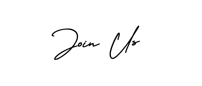 How to make Join Us name signature. Use AmerikaSignatureDemo-Regular style for creating short signs online. This is the latest handwritten sign. Join Us signature style 3 images and pictures png