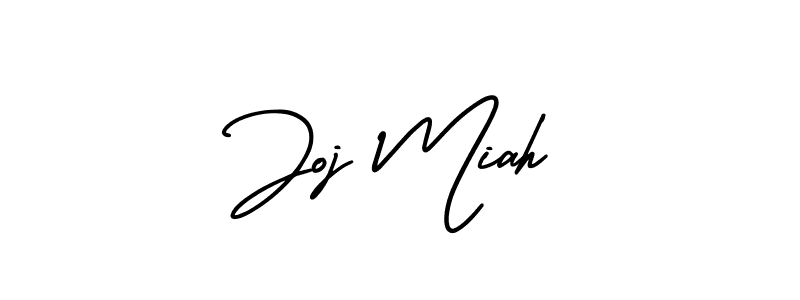 You should practise on your own different ways (AmerikaSignatureDemo-Regular) to write your name (Joj Miah) in signature. don't let someone else do it for you. Joj Miah signature style 3 images and pictures png