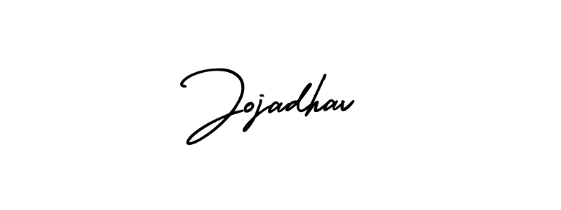 The best way (AmerikaSignatureDemo-Regular) to make a short signature is to pick only two or three words in your name. The name Jojadhav include a total of six letters. For converting this name. Jojadhav signature style 3 images and pictures png