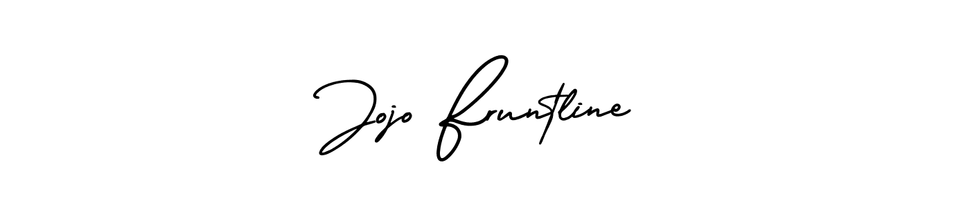 How to Draw Jojo Fruntline signature style? AmerikaSignatureDemo-Regular is a latest design signature styles for name Jojo Fruntline. Jojo Fruntline signature style 3 images and pictures png