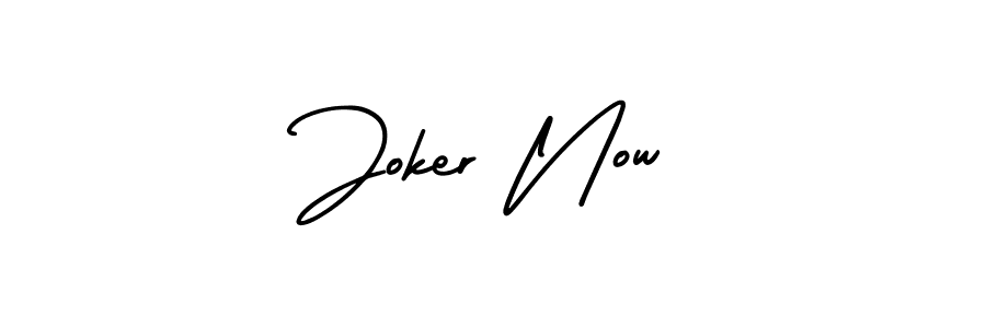 You should practise on your own different ways (AmerikaSignatureDemo-Regular) to write your name (Joker Now) in signature. don't let someone else do it for you. Joker Now signature style 3 images and pictures png