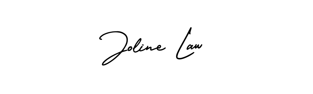 You should practise on your own different ways (AmerikaSignatureDemo-Regular) to write your name (Joline Law) in signature. don't let someone else do it for you. Joline Law signature style 3 images and pictures png