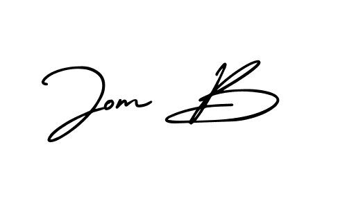 if you are searching for the best signature style for your name Jom B. so please give up your signature search. here we have designed multiple signature styles  using AmerikaSignatureDemo-Regular. Jom B signature style 3 images and pictures png