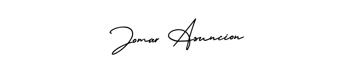 How to Draw Jomar Asuncion signature style? AmerikaSignatureDemo-Regular is a latest design signature styles for name Jomar Asuncion. Jomar Asuncion signature style 3 images and pictures png
