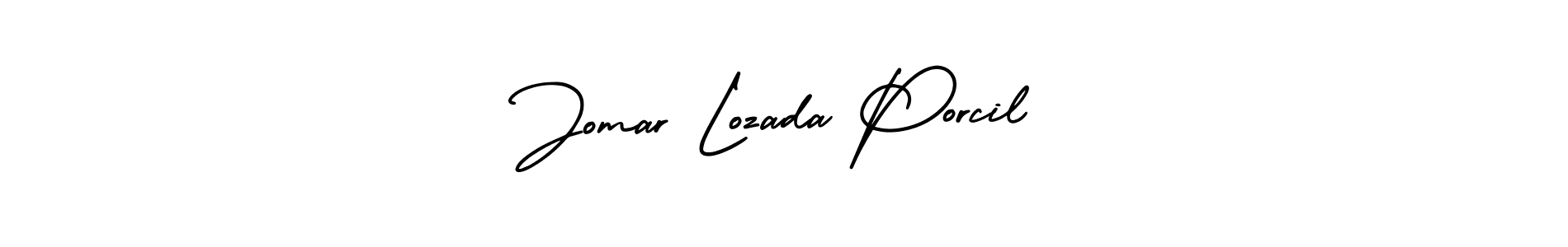 Use a signature maker to create a handwritten signature online. With this signature software, you can design (AmerikaSignatureDemo-Regular) your own signature for name Jomar Lozada Porcil. Jomar Lozada Porcil signature style 3 images and pictures png