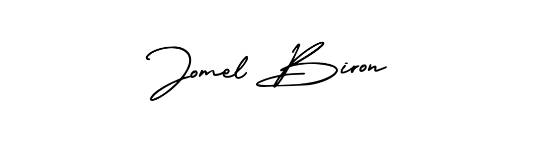 Use a signature maker to create a handwritten signature online. With this signature software, you can design (AmerikaSignatureDemo-Regular) your own signature for name Jomel Biron. Jomel Biron signature style 3 images and pictures png
